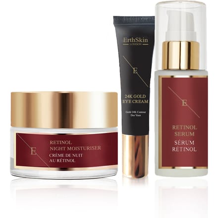 PRO RETINOL SERUM 30ML + PRO RETINOL NACHTBEVOCHTIGER 50ML + OGENCRÈME 24K Goud - 15ml