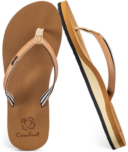 Slippers Dames - Sandalen - Bruin - Maat 41 - Comfeet