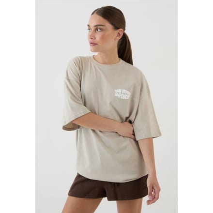 Dames Dsgn Studio Sport Bubble Print Oversized T-shirt | Steen | Maat: Small
