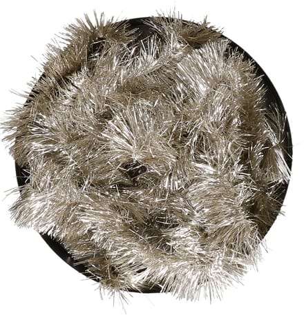 Decoris kerstslinger - zilver/champagne - 270 x 7 cm - folie/lametta - glans - kerstversiering