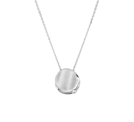 Zilver Gerhodineerde Collier zirkonia poli/mat 1 1329896