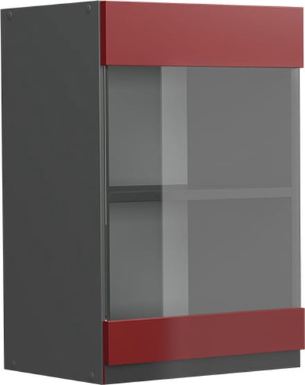 Vicco R-Line Glazen keukenkast – 40 cm J-vorm Rood