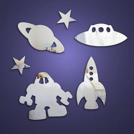 Quax Spiegel - Wanddecoratie voor in kinderkamer - Space Set (6 st.)