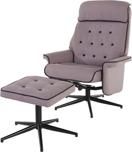 Newton-Fauteuil met krukgrijs en zwart