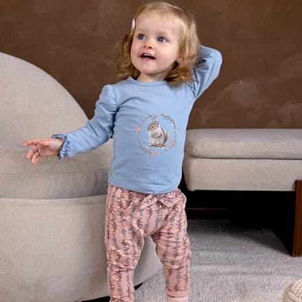 Dirkje-Meisjes broek-Dusty pink - Maat 80