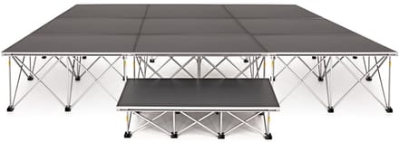 3 m x 3 m Draagbare Podiumset van Gear4music, 40 cm
