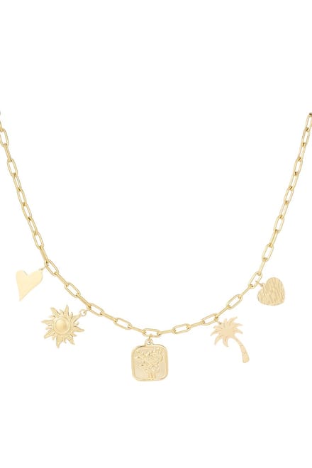 Ketting - Yehwang - Goud - Bedels - Statement ketting - Stainless steel sieraden