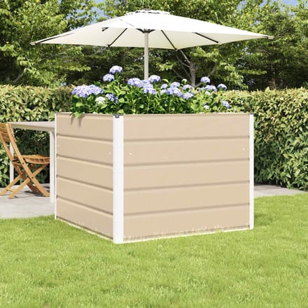 vidaXL - Plantenbak - Ivoor - 100 - x - 100 - x - 75 - cm - Staal
