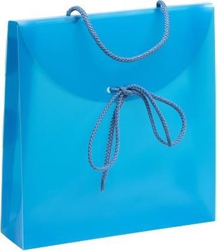 Cadeautasjes plastic 24x26x6 cm, BLAUW (10 stuks)