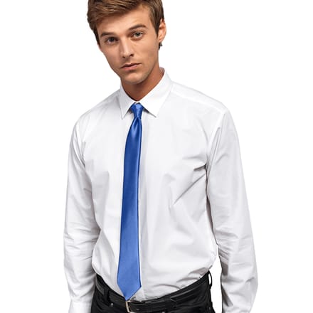 Premier Kleuren Heren Satin Clip Tie (Koninklijk)