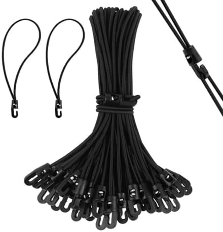 25 elastische spanbanden met haken - 25 cm - zwart - merkloos