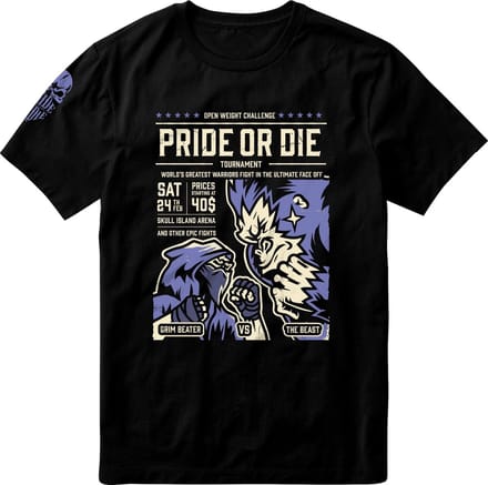 PRiDEorDiE Versus T Shirt Zwart - M