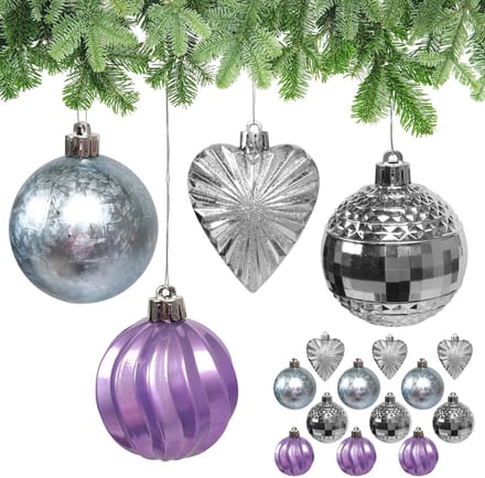 Set kerstballen, onbreekbare kerstballen voor in de kerstboom, plastic versieringen, SET 7 cm 16 stuks