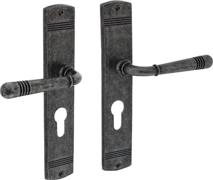 Intersteel Deurkruk Helena op schild profielcilindergat 55 mm oud grijs