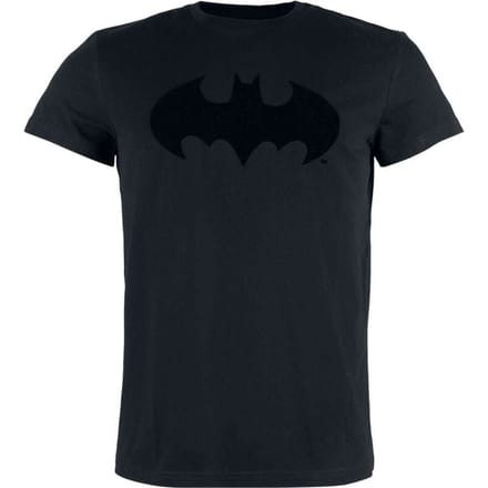 Batman T-shirt - Batman - Logo- Flock Print - M tot 3XL - voor Mannen - zwart