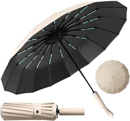 Stormparaplu - 16 Ribben - Automatisch Open/Sluit - UV50+ & Waterdicht - Voor 2 Personen