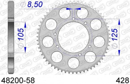 Couronne de transmission Afam pour Moto HM 50 CRM 2003 à 2013 48200 Neuf