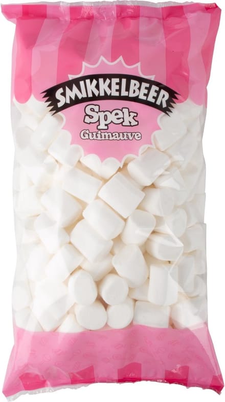 Smikkelbeer - Spekjes BBQ Mallow Wit – Marshmallows – 1 Kilo – Grote Spekjes voor BBQ & Kampvuur