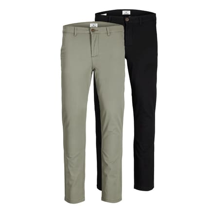 JACK & JONES Marco Dave (2-Pack) slim fit - heren chino - zwart en olijfgroen