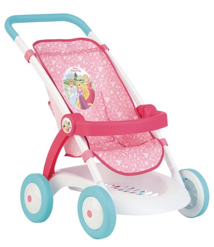 Smoby 254002 Disney Princess Stroller for Dolls and Dolls with Storage Basket