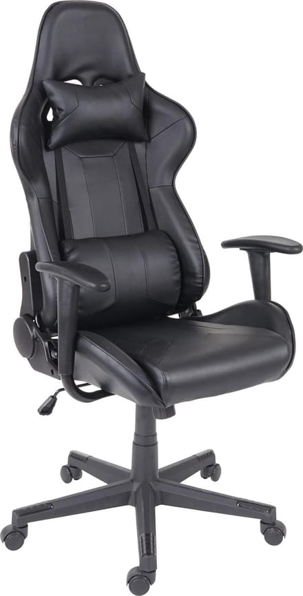 Bureaustoel MCW-F84, bureaustoel gamestoel executive bureaustoel, kunstleer ~ zwart