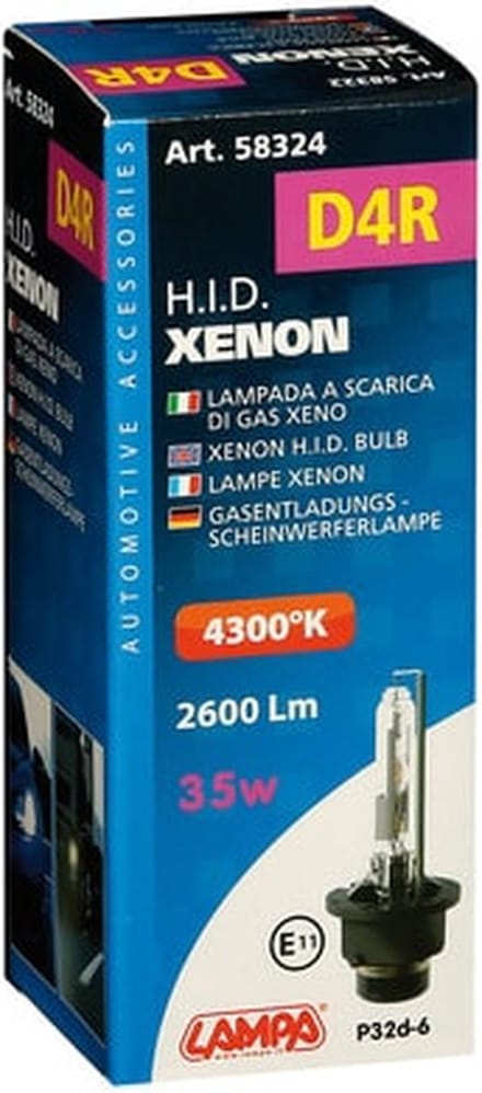 Xenon lamp - D4R - 85 Volt/ 35 Watt -P32D-6 - 2800 lumen/ 4150k - E11 keurmerk
