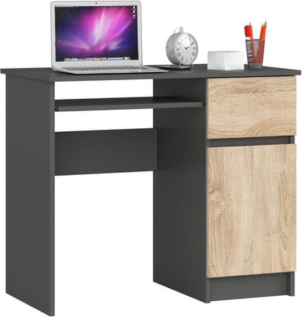 Compact bureau met opbergruimte en uitschuifbaar toetsenbordblad