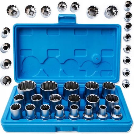 Spline Dopslagsleutel Set 1/2" 8-32mm 19 Delig
