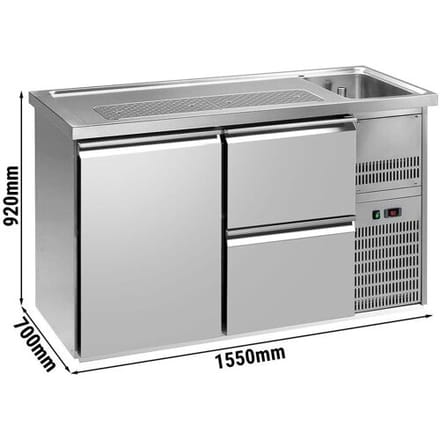 GGM Gastro Biertheke Premium PLUS - 1550x700mm - 1 Tür & 2 Schubladen