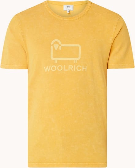 Woolrich Marco T-shirt met logoprint - Geel - Maat S