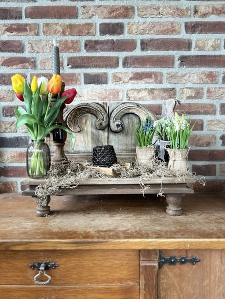 Creaties van hier - decoratieset - brocante- decoratie - compleet - tulpen