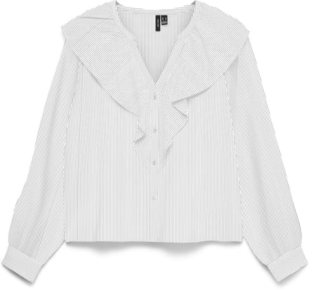 VERO MODA - VMKAJA LS V-NECK FRILL SHIRT WVN - Dames - Blouses