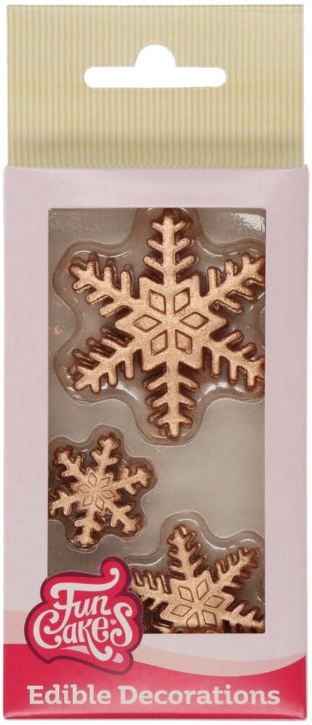 FunCakes Suikerdecoraties - Bronzen Ijskristal Gemengd - Set/12 - Eetbare Taartdecoratie