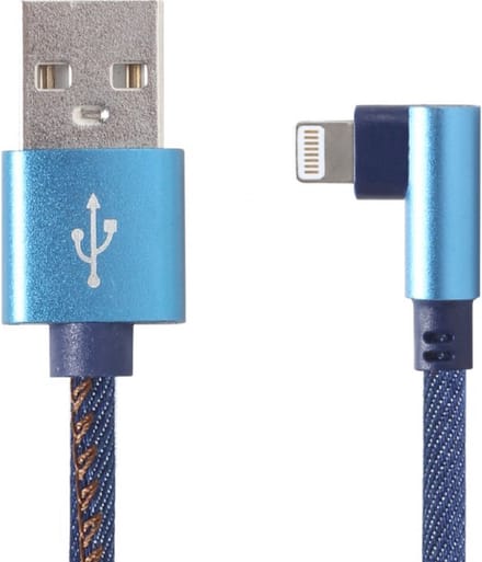 8-Pin kabel 1 meter Denim Blue Jeans, hoekconnector