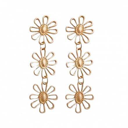 Oorbellen -goudkleur- bloemen-Charme Bijoux