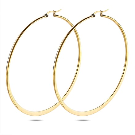 Twice As Nice Oorbellen in goudkleurig edelstaal, oorring7 cm