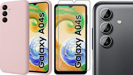 Hoesje geschikt voor Samsung Galaxy A04s / A13 5G - Screenprotector GlassGuard & Camera Lens Screen Protector - Back Cover Case SoftTouch Roze