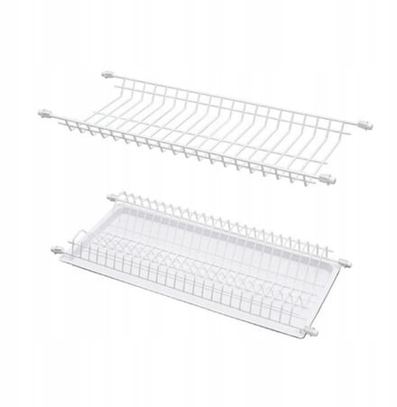 Witte Keukenrek 80cm voor Kast - 2 Niveaus, Gecoat Staal