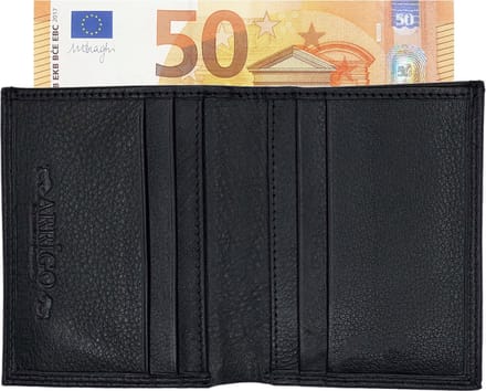 Kaarthouder - Pasjeshouder - Creditcardhouder - Briefgeld - Leer - Zwart - Pasjes
