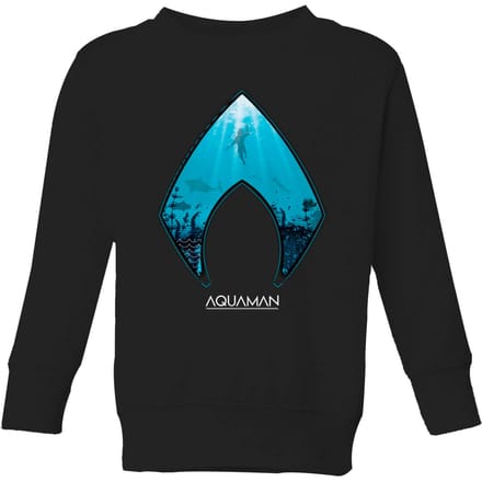 Aquaman Deep kindertrui - Zwart - 122/128 (7-8 jaar)