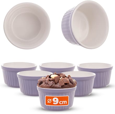 Maes keramische ovenschaal 9 x 5 cm paars 6 st.