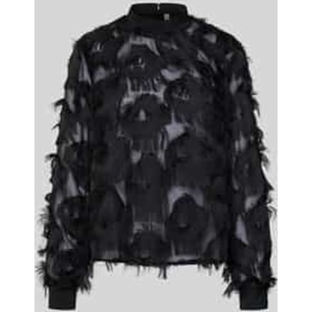 Semi-transparante blouse met franjes, model 'DIO'