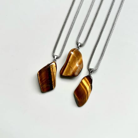 Gemstone ketting Tijgeroog goud