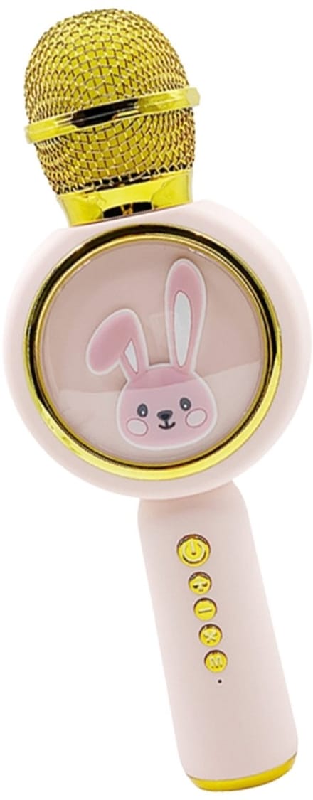 Fivesquare Bunny Light Karaoke Microphone – Kinder Karaoke Microfoon met LED Bunny Animatie,Roze, Bluetooth 5.1 & 5W Speaker X6