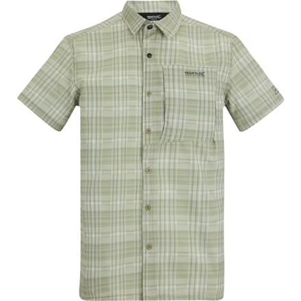 Regatta Heren Geruit Insectenwerend Reisshirt met Korte Mouwen (Lichte Salie)