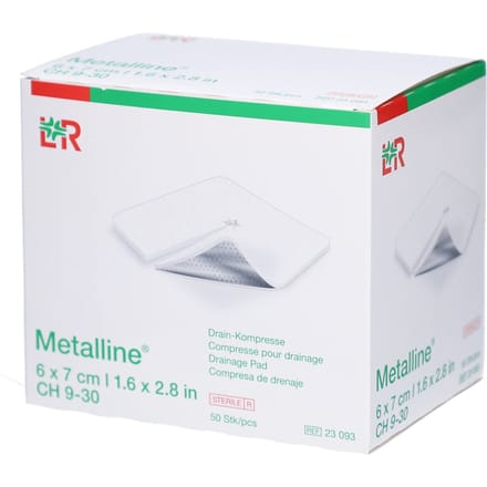 Metalline Steriel Drainagekompres 6 x 7cm 23093 50 Compressen