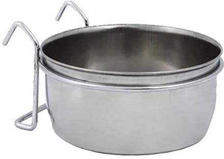Rvs hondennap met bevestigingsring en haak 9 cm 0,30 l