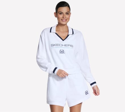 Skechers SKECHERS COURT CLASSIC POLO C Dames Poloshirt - Wit