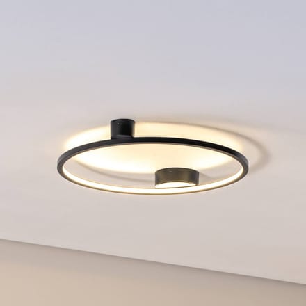 Milagro Lighting LED plafondlamp Saturno, zwart, Ø 50 cm, metaal, 4.000 K