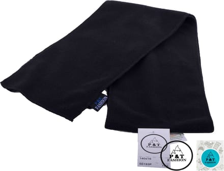 P&T Kinder Sjaal - Micro Fleece - Zwart - 140 x 16 cm